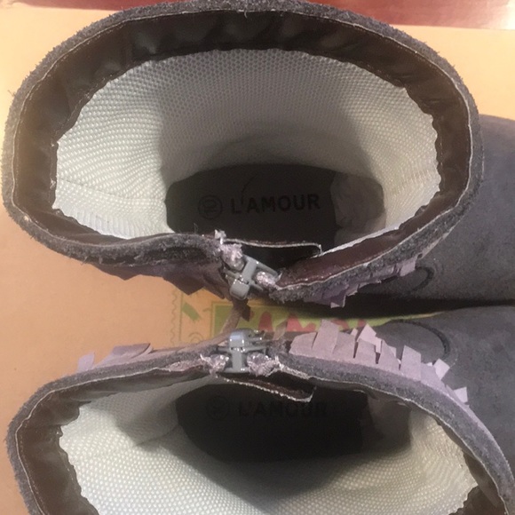 L’Amour Sierra Leather Fringe Tall Boot, Size 10 - Picture 11 of 12